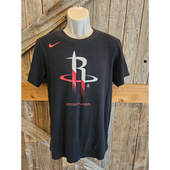 Rare Houston rockets Nike dri fit t shirt size small heathered black - Picture 1 of 5